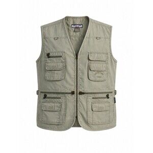 VTG 90s Y2K Dress Town York Men XL Utility Cargo Vest Khaki Multi Pocket Tennis